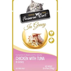 Fussie Cat Premium Chicken with Tuna in Gravy Wet Cat Food, 2.47-oz