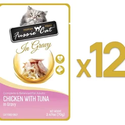 Fussie Cat Premium Chicken with Tuna in Gravy Wet Cat Food, 2.47-oz