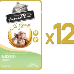 Fussie Cat Premium Mackerel in Gravy Wet Cat Food, 2.47-oz