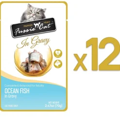 Fussie Cat Premium Ocean Fish in Gravy Wet Cat Food, 2.47-oz
