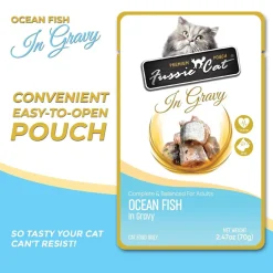Fussie Cat Premium Ocean Fish in Gravy Wet Cat Food, 2.47-oz