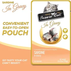 Fussie Cat Premium Sardine in Gravy Wet Cat Food, 2.47-oz