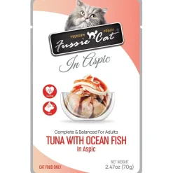 Fussie Cat Premium Tuna with Ocean Fish in Aspic Wet Cat Food, 2.47-oz pouch