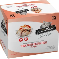 Fussie Cat Premium Tuna with Ocean Fish in Aspic Wet Cat Food, 2.47-oz pouch