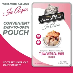 Fussie Cat Premium Tuna with Salmon in Aspic Wet Cat Food, 2.47-oz pouch