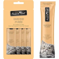 Fussie Cat Sardine Puree Lickable Cat Treats, 0.5-oz x 4-tubes