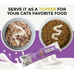 Fussie Cat Tuna with Chicken in Goat Milk Puree Lickable Cat Treats, 0.5-oz x 4-tubes
