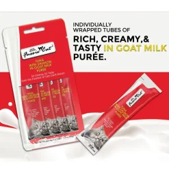 Fussie Cat Tuna with Salmon in Goat Milk Puree Lickable Cat Treats, 0.5-oz x 4-tubes