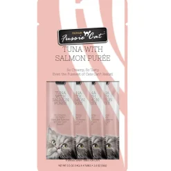 Fussie Cat Tuna with Salmon Puree Lickable Cat Treats, 0.5-oz x 4-tubes