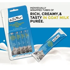 Fussie Cat Tuna with Small Anchovy in Goat Milk Puree Lickable Cat Treats, 0.5-oz x 4-tubes
