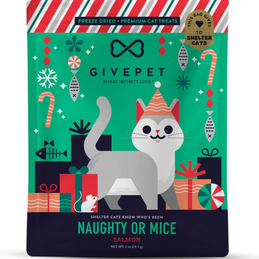 GivePet Naughty or Mice Freeze-Dried Salmon Treats For Cats (1 oz)