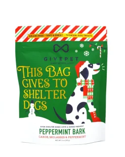 GivePet Peppermint Bark Carob, Molasses & Peppermint Flavor Dog Treats, 6-oz