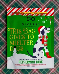 GivePet Peppermint Bark Carob, Molasses & Peppermint Flavor Dog Treats, 6-oz