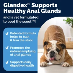 Glandex Advanced Vet Strength Anal Gland Support for Dogs, Duck & Bacon Flavor