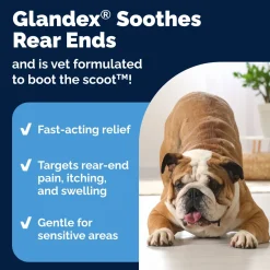 Glandex Advanced Vet Strength Anal Gland Medicated Itch Relief Spray for Dogs & Cats (4 oz)