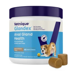 Glandex Anal Gland Support Peanut Butter Soft Chews for Dogs