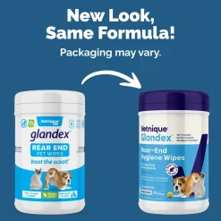 Glandex Anal Rear End Gland Hygienic Pet Wipes for Cats and Dogs