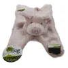GoDog Barnyard Flats Pig Durable Squeaky Plush Dog Toy, Large