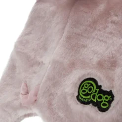 GoDog Barnyard Flats Pig Durable Squeaky Plush Dog Toy, Large