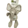 GoDog Checkers Elephant Squeaky Plush Dog Toy, Gray, X-Large
