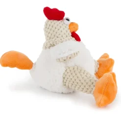 goDog Checkers Rooster with Chew Guard Technology Tough Plush Toy For Dogs
