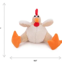goDog Checkers Rooster with Chew Guard Technology Tough Plush Toy For Dogs