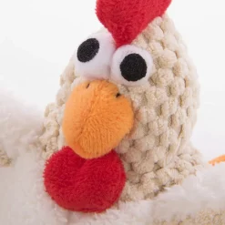 goDog Checkers Rooster with Chew Guard Technology Tough Plush Toy For Dogs