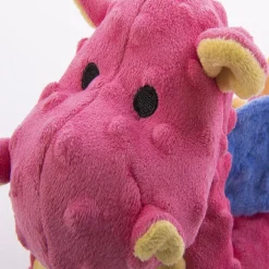 GoDog Coral Dragon Chew Guard Squeaky Plush Dog Toy, Large