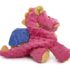 GoDog Coral Dragon Chew Guard Squeaky Plush Dog Toy, Large