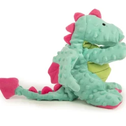GoDog Dragons Chew Guard Squeaky Plush Dog Toy, Seaform, Large