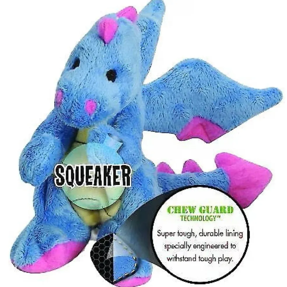 goDog Dragons with Chew Guard Technology Tough Plush Toy For Dogs, Periwinkle