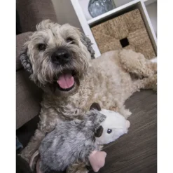 GoDog Flatz Opossum Squeaky Plush Dog Toy, Large