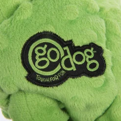 GoDog Green Tugs Monkey Chew Guard Squeaky Plush Dog Toy, Large