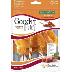 Good 'N' Fun Triple Flavor Wings Dog Treats, Beef, Pork & Chicken (12 oz)
