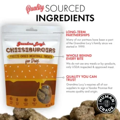 Grandma Lucy Cheeseburgers Freeze-Dried Meatball Treats for Dogs, 3-oz