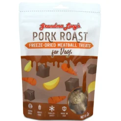 Grandma Lucy Pork Roast Freeze-Dried Meatball Treats for Dogs, 3-oz