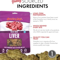 Grandma Lucy's Freeze-Dried Chicken Liver Dog & Cat Treats (2.5 oz)
