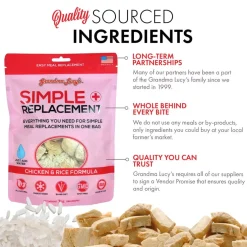 Grandma Lucy Simple Remedy Freeze-Dried for Upset Stomach Chicken & Rice Formula for Dogs, 7-oz