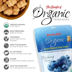 Grandma Lucy's Organic Oven Baked Blueberry Treats For Dogs (14 oz)