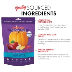 Grandma Lucy's Pumpkin Pouch Digestive Freeze-Dried Dog & Cat Food Topper for Dogs & Cats - 6oz