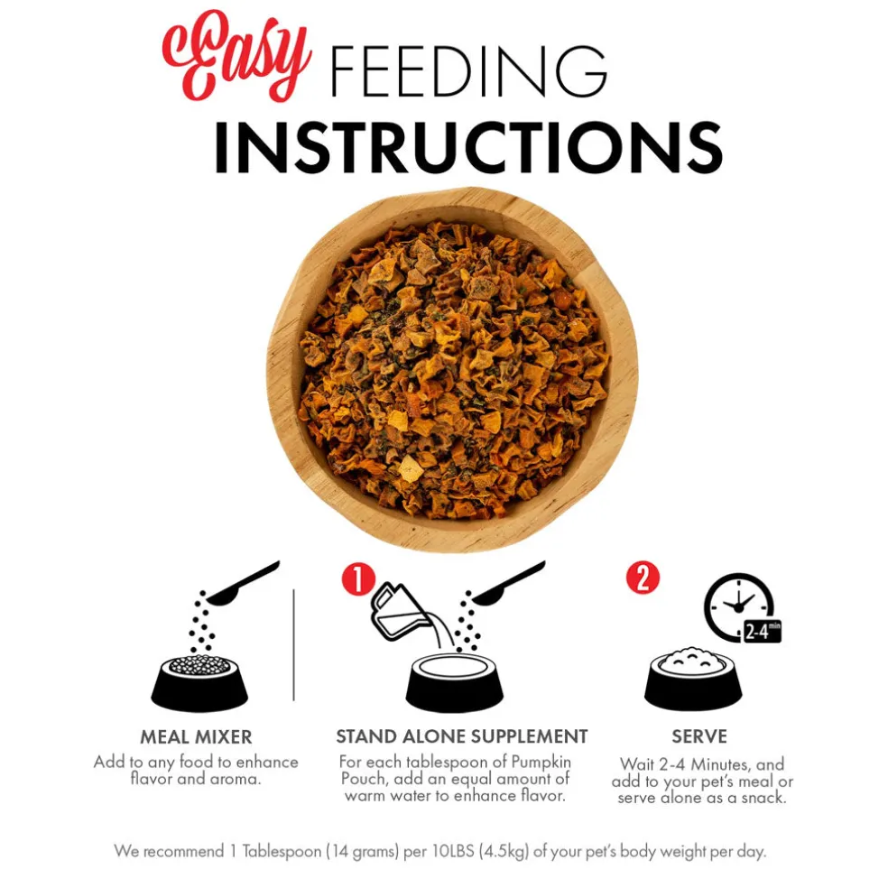 Grandma Lucy's Pumpkin Pouch Digestive Freeze-Dried Dog & Cat Food Topper for Dogs & Cats - 6oz