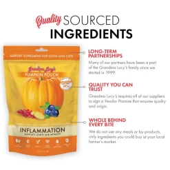 Grandma Lucy's Pumpkin Pouch Inflammation Freeze-Dried Dog & Cat Food Topper for Dogs & Cats - 6oz