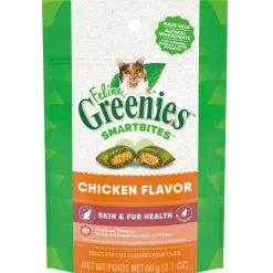 Greenies Feline SmartBites Skin & Fur Chicken Flavor Cat Treats, 2.1-oz