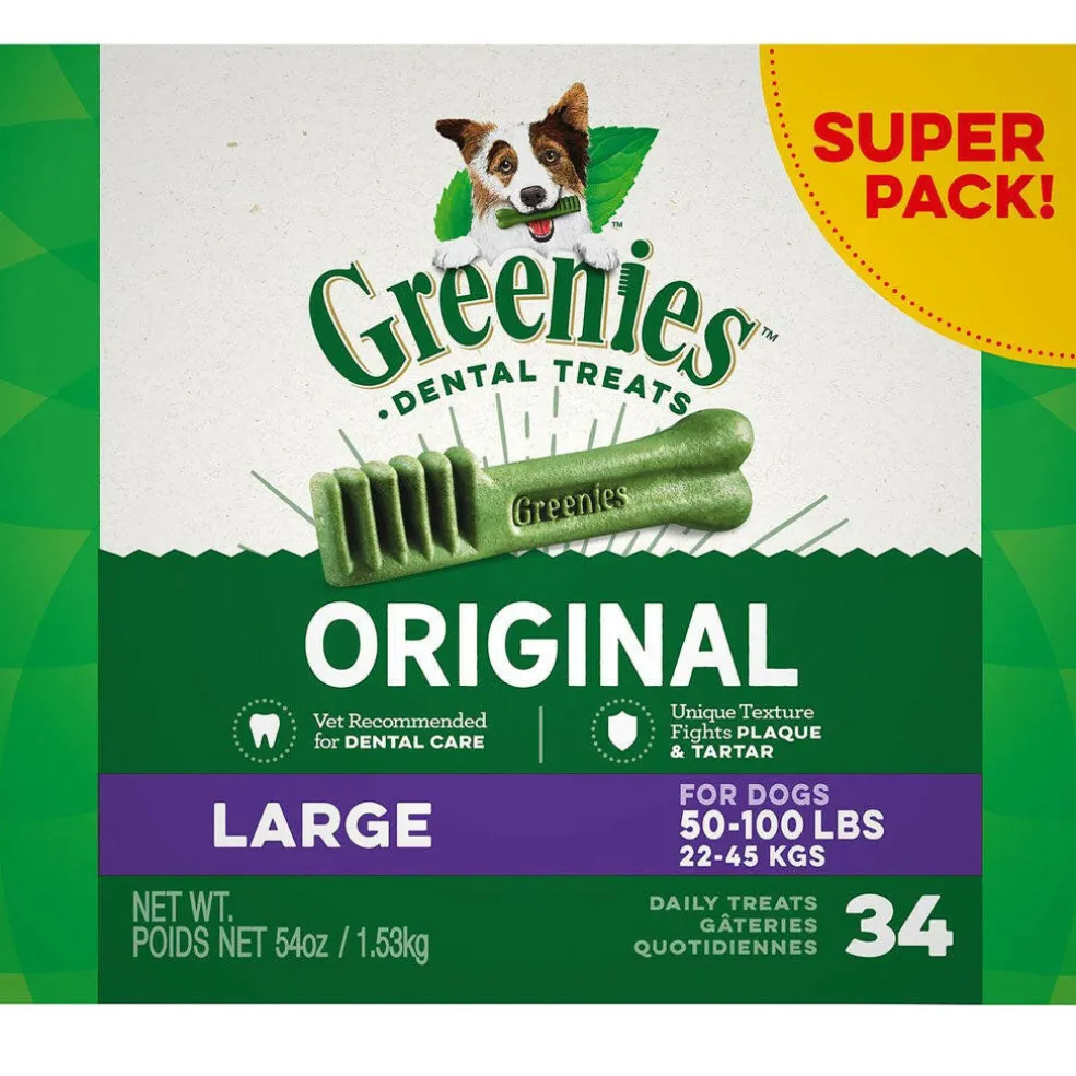 Greenies Original Dental Chews for Dogs, Treat-Pak, Large