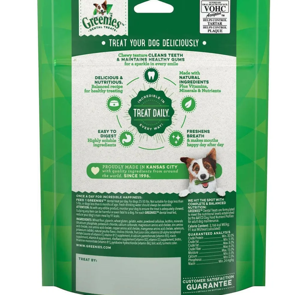 Greenies Original Dental Chews for Dogs, Treat-Pak, Regular