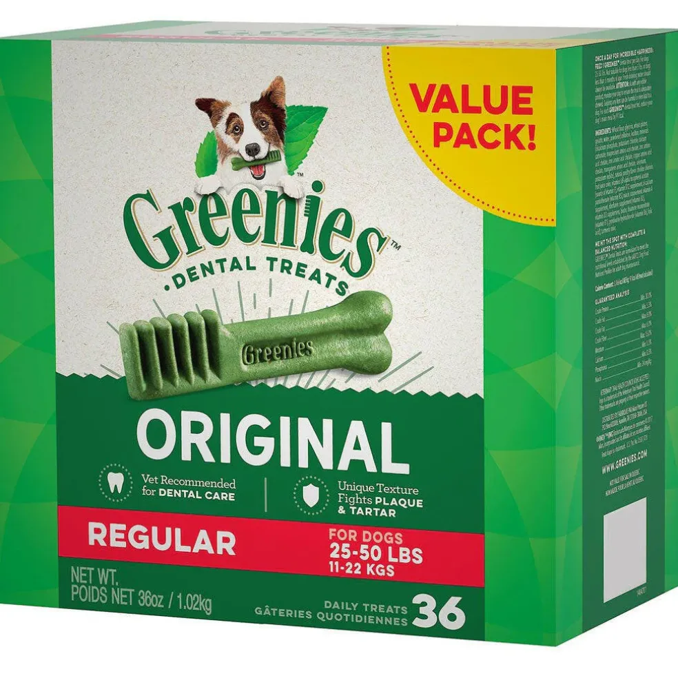 Greenies Original Dental Chews for Dogs, Treat-Pak, Regular