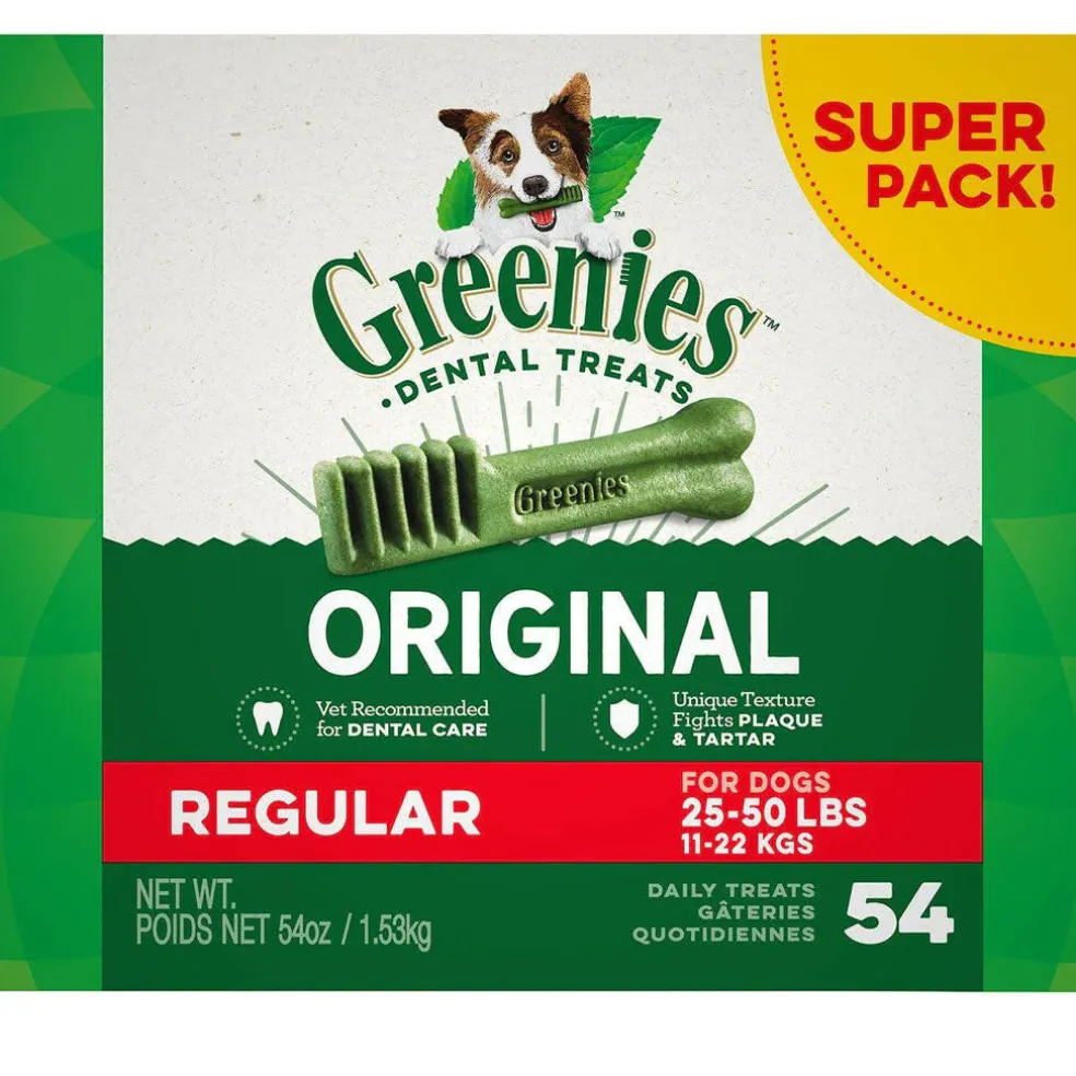 Greenies Original Dental Chews for Dogs, Treat-Pak, Regular