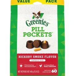Greenies Pill Pockets Hickory Smoke Flavor Treats for Dogs, Capsule Size