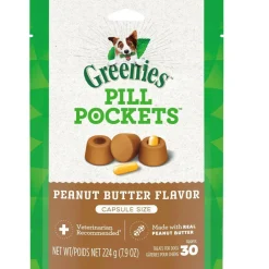 Greenies Pill Pockets Peanut Butter Flavor Treats for Dogs, Capsule Size