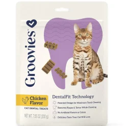 Groovies Chicken Flavor Dental Treats for Cats
